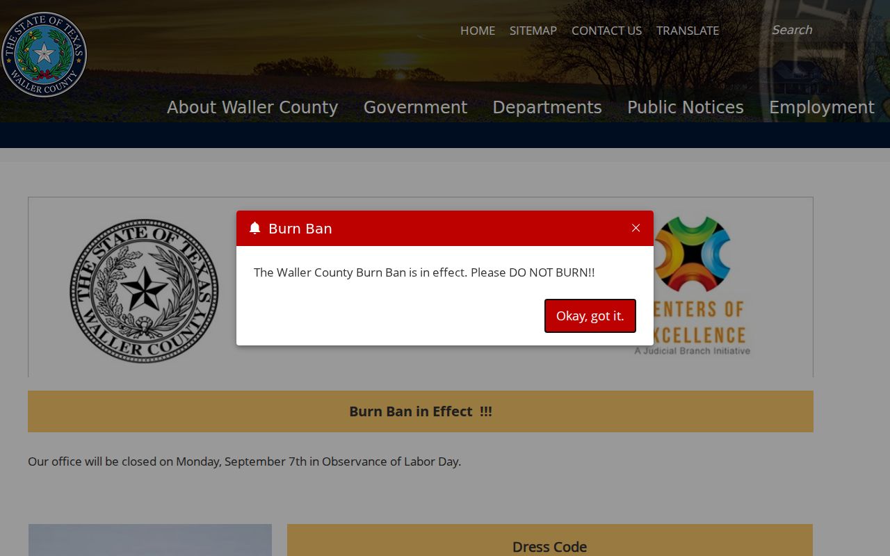 Waller County bench warrant route, JP2 court contact and payment page