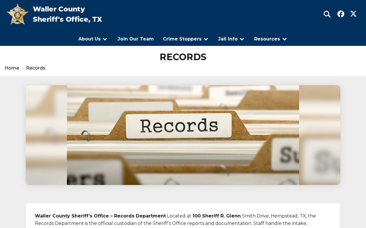 Waller County active warrant records, sheriff records page and contact shell